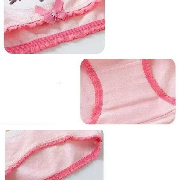 Pink Cotton Bikini Underwear with Lace 6pk | Women Lolita Kitty Bunny Panties - Picture 5 of 5
